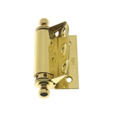 IDH 80320-003: 2-3/4" Half Mortise Spring Door Hinge (pair) - Polished Brass