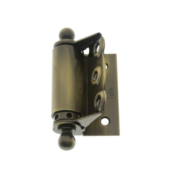IDH 80320-005: 2-3/4" Half Mortise Spring Door Hinge (pair) - Antique Brass