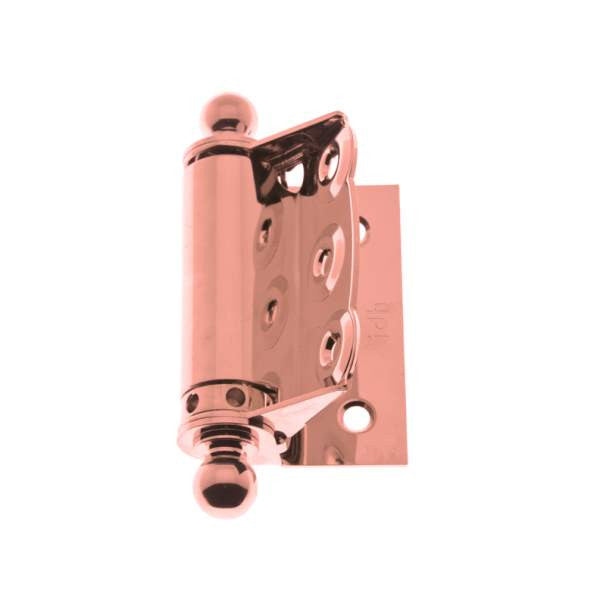 IDH 80320-008: 2-3/4" Half Mortise Spring Door Hinge (pair) - Bright Copper