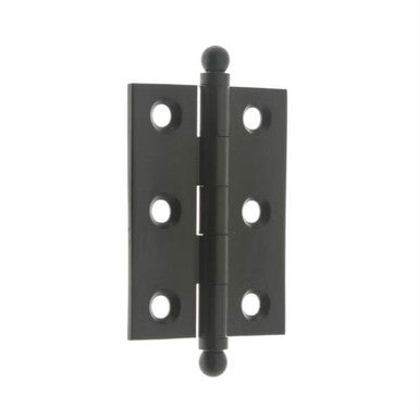 IDH 82015-019: 2 x 1-1/2" Cabinet Hinge w/Ball Finials (pair) - Matte Black