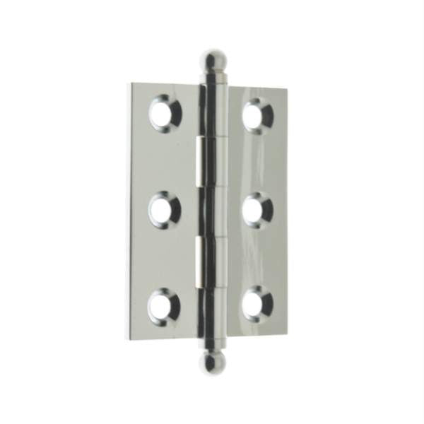 IDH 82015-026: 2 x 1-1/2" Cabinet  Hinge w/Ball Finials (pair) - Polished Chrome