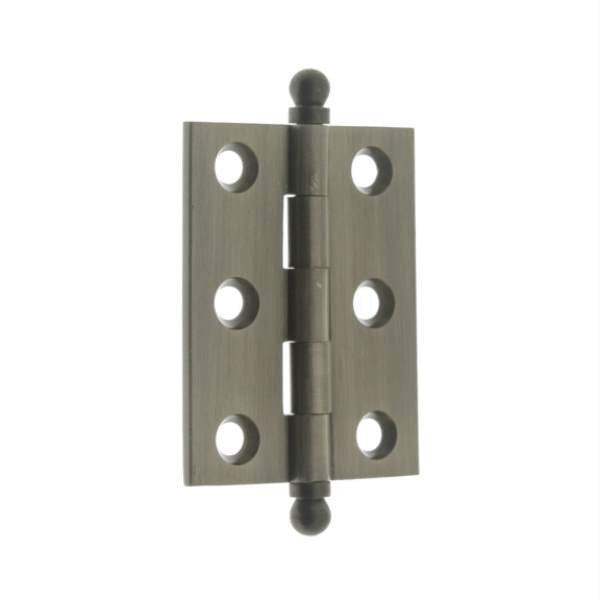 IDH 82015-15A: 2 x 1-1/2" Hinge w/Ball Finials (Pair) - Antique Nickel