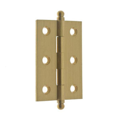 IDH 82517-004: 2-1/2" Cabinet Hinge w/Ball Finials (pair) - Satin Brass