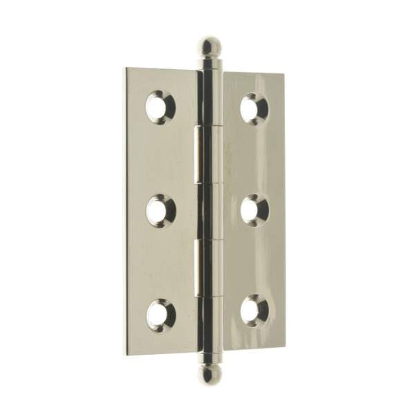 IDH 82517-015: 2-1/2" Cabinet Hinge w/Ball Finials (pair) - Satin Nickel