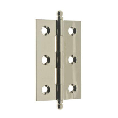 IDH 82517-015: 2-1/2" Cabinet Hinge w/Ball Finials (pair) - Satin Nickel