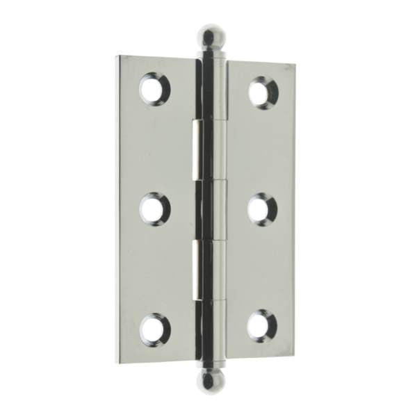 IDH 83020-026: 3 x 2" Cabinet Hinge w/Ball Finials (pair) - Polished Chrome