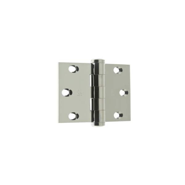IDH 83030-026: 3" Extruded Square Corner Door Hinge (pair) - Polished Chrome