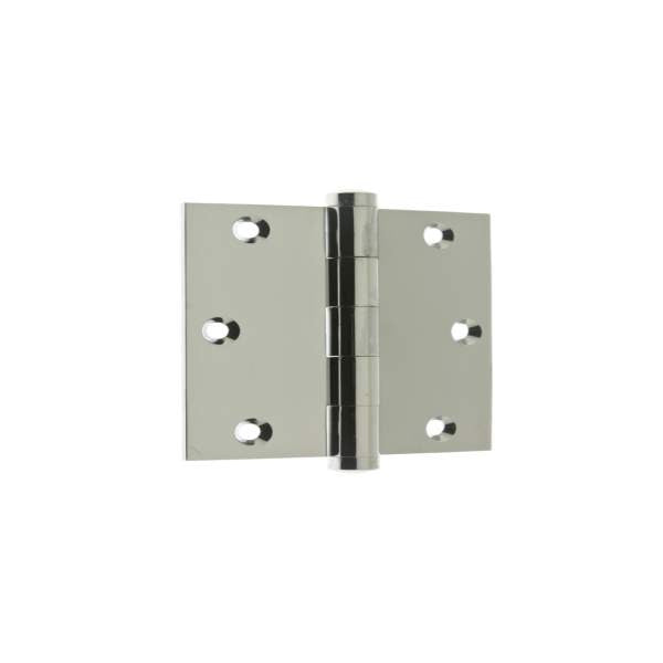 IDH 83535-026: 3 1/2" Extruded Square Corner Hinge (pair) - Polished Chrome