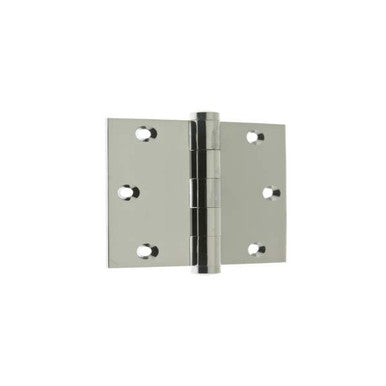 IDH 83535-026: 3 1/2" Extruded Square Corner Hinge (pair) - Polished Chrome