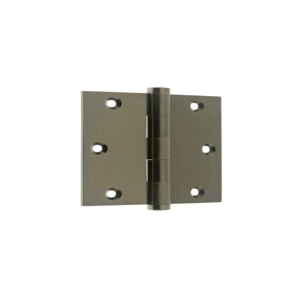 IDH 83535-15A: 3 1/2" Extruded Square Corner Hinge (pair) - Antique Nickel