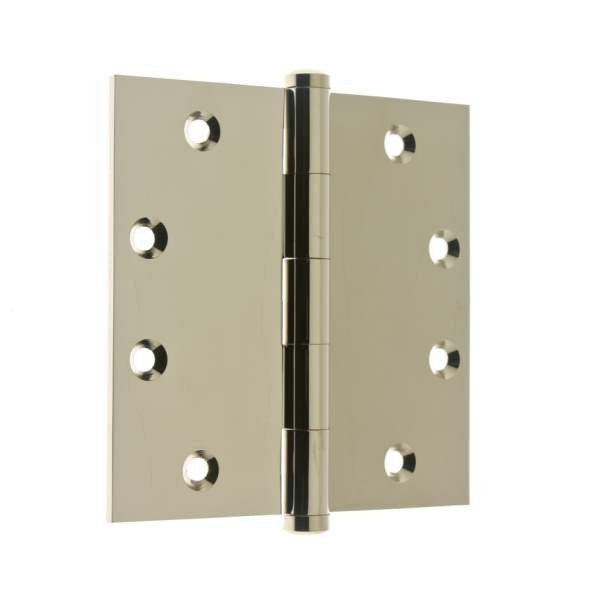 IDH 84545-014: 4-1/2" Extruded Square Corner Door Hinge (Pair) - Bright Nickel
