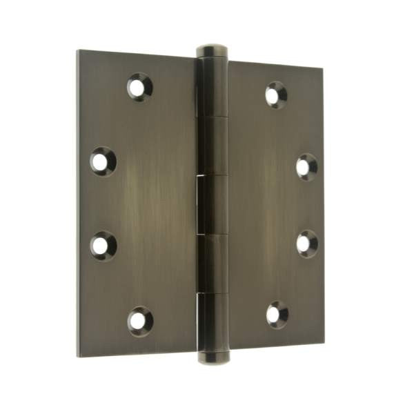 IDH 84545-15A: 4-1/2" Square Corner Door Hinge (pair) - Antique Nickel