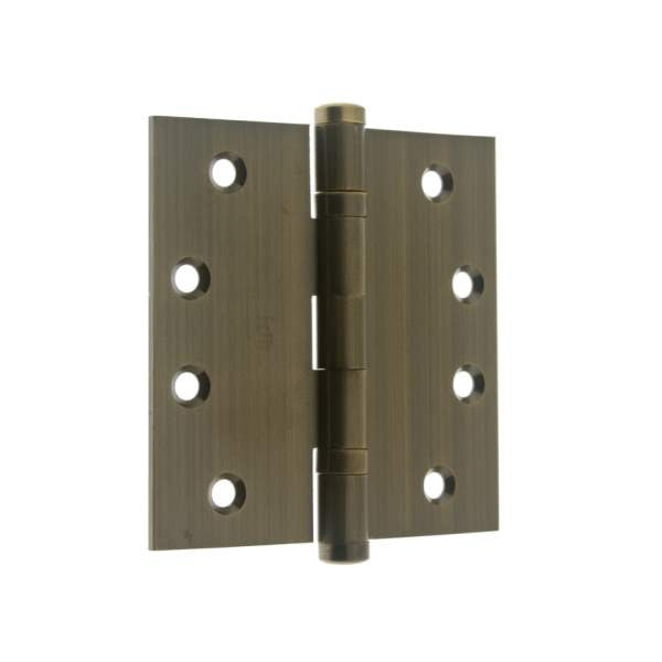 IDH 86000-005: 4 x 4" Extruded Brass Ball Bearing Hinge (pair) - Antique Brass