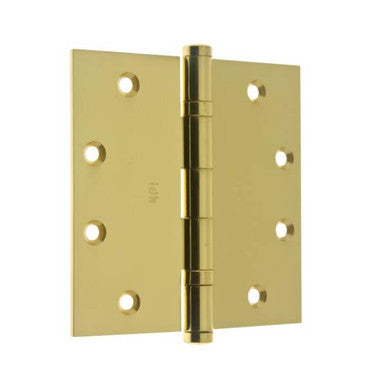 IDH 86001-003: 4-1/2 x 4-1/2" Brass Ball Bearing Hinge (pair) - Polished Brass