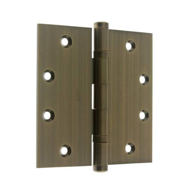 IDH 86001-005: 4-1/2 x 4-1/2" Brass Ball Bearing Hinge (pair) - Antique Brass