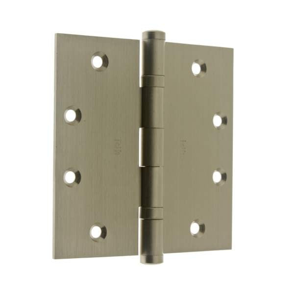 IDH 86001-015: 4-1/2 x 4-1/2" Brass Ball Bearing Hinge (pair) - Satin Nickel
