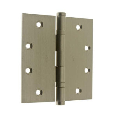 IDH 86001-015: 4-1/2 x 4-1/2" Brass Ball Bearing Hinge (pair) - Satin Nickel