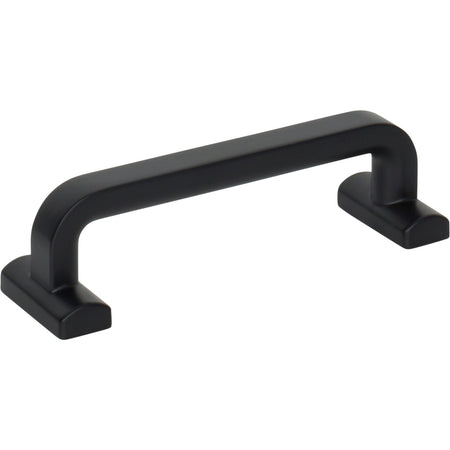 Top Knobs TK3162BLK: 3-3/4" cc Harrison D-Handle Cabinet Pull - Flat Black