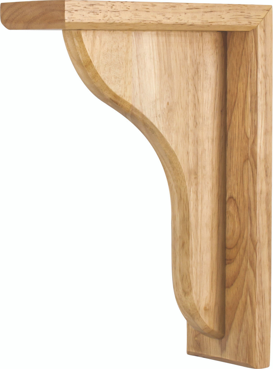 Hardware Resources CORM-3RW: 3" x 7-5/8" x 10-1/2" Beveled Bar Corbel - Rubberwood