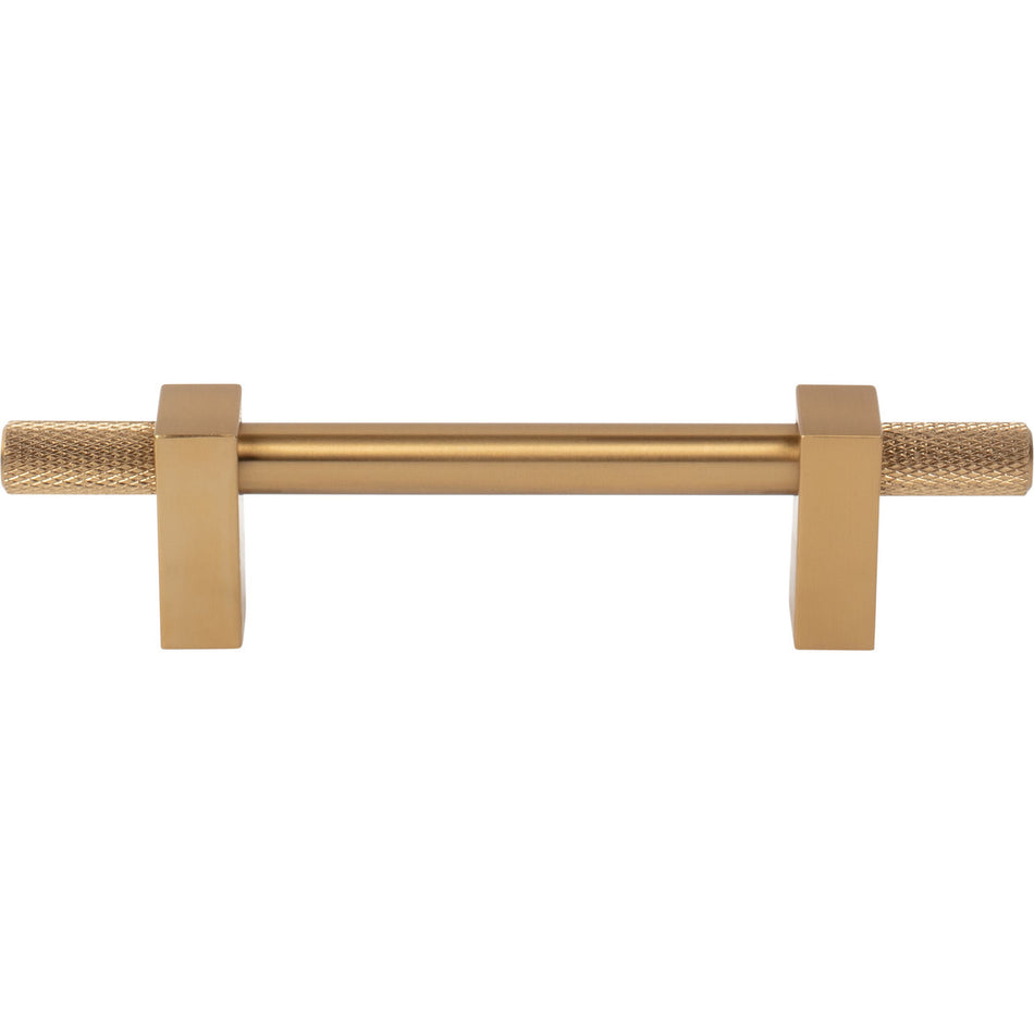 Jeffrey Alexander 698-96SBZ: 96mm cc Larkin Knurled Ends Bar Cabinet Pull - Satin Bronze