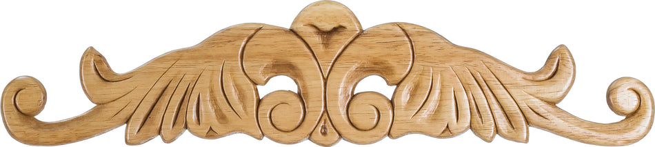 Hardware Resources PONL-04-RW: 20-1/4" x 5/16" x 4-1/2" Acanthus Onlay - Rubberwood
