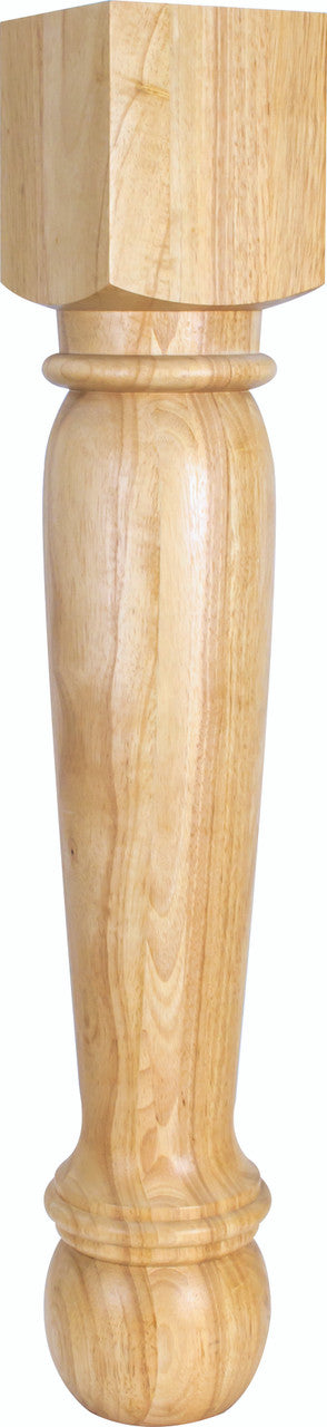 Hardware Resources P26-2RW: 6" x 6" x 35-1/2" Traditional Post - Rubberwood