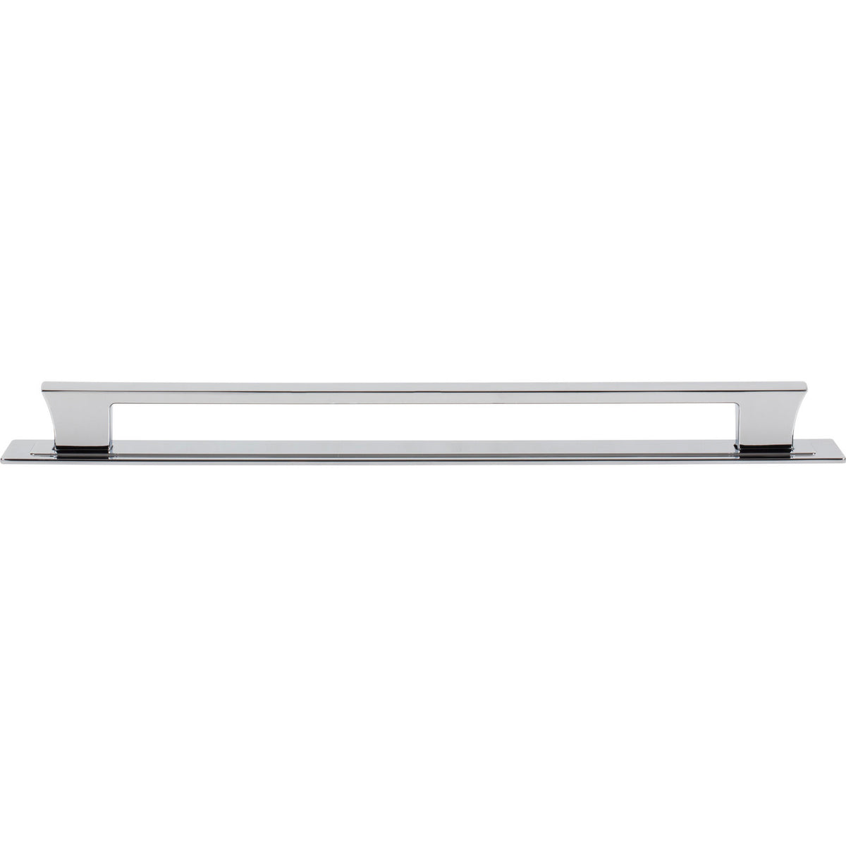 Atlas A6007-CH: 12" cc Zander Bar Cabinet Pull w/Backplate - Polished Chrome