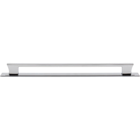 Atlas A6007-CH: 12" cc Zander Bar Cabinet Pull w/Backplate - Polished Chrome