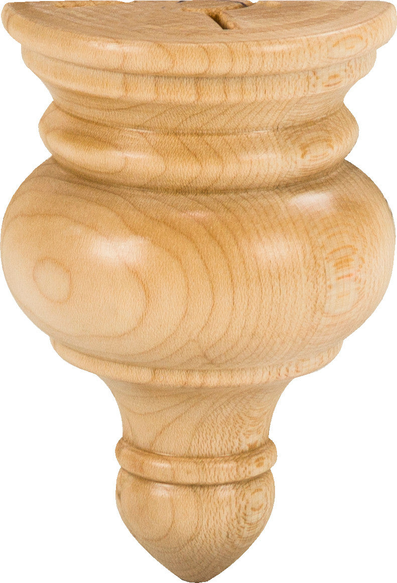 Hardware Resources TF150CH: 2-1/4" x 1-1/8" x 3-1/2" Half Round Traditional Transition Finial - Cherry