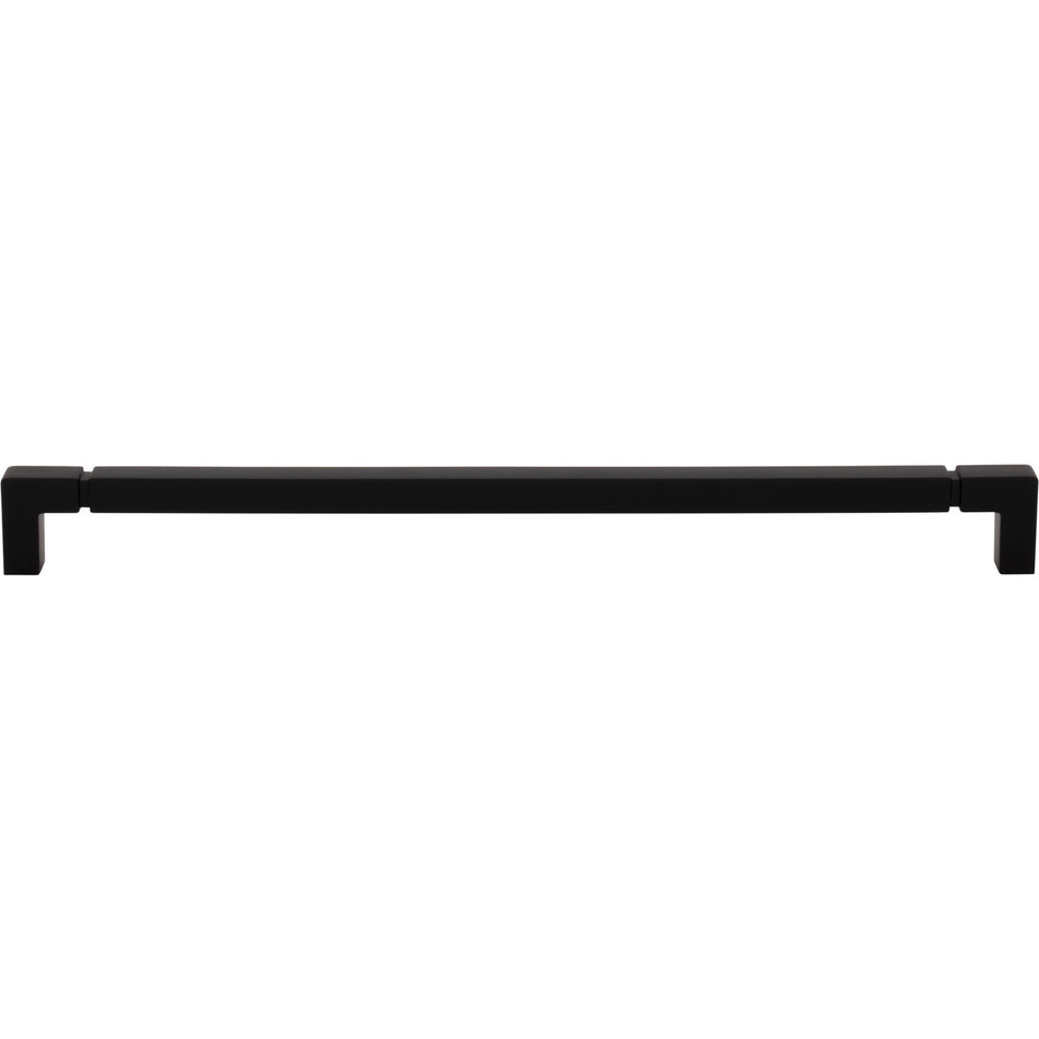 Top Knobs TK3226BLK: 12" cc Langston Cabinet Pull - Flat Black