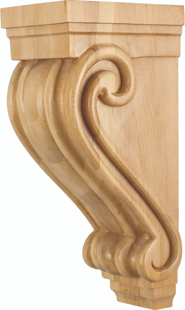 Hardware Resources CORC-2ALD: 5" x 6-3/4" x 14" Scrolled Corbel - Alder