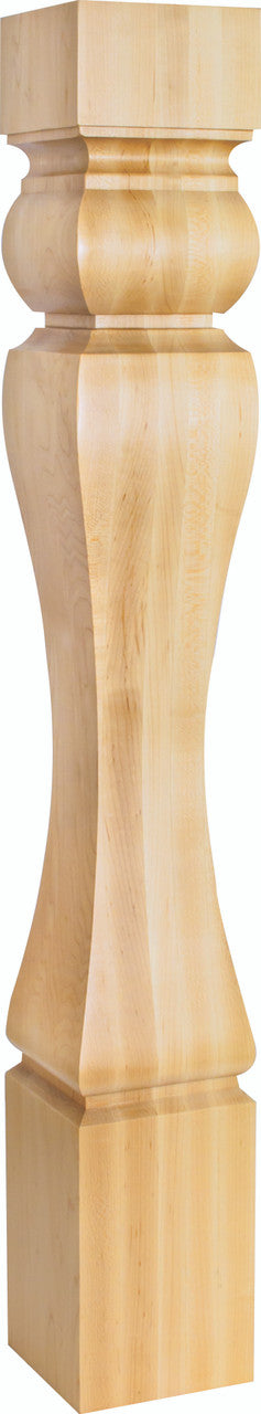 Hardware Resources P37-5RW: 5" x 5" x 35-1/2" Baroque Post - Rubberwood