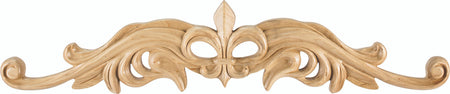 Hardware Resources ONL-08-20CH: 20" x 7/8" x 4-3/16" Fleur De Lis Onlay - Cherry