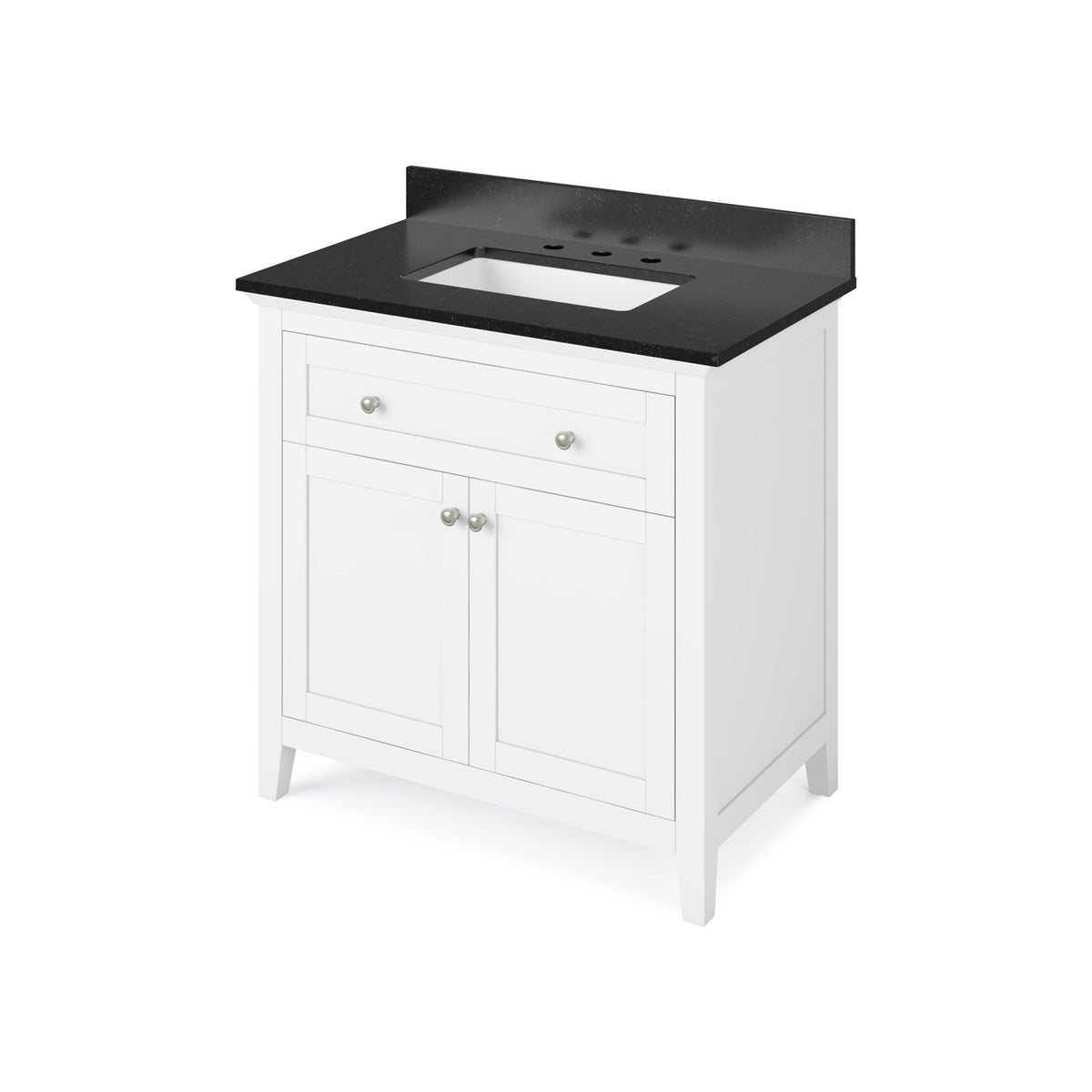 Jeffrey Alexander 36" Chatham Single Bowl Vanity - White Cabinet with Black Granite Top