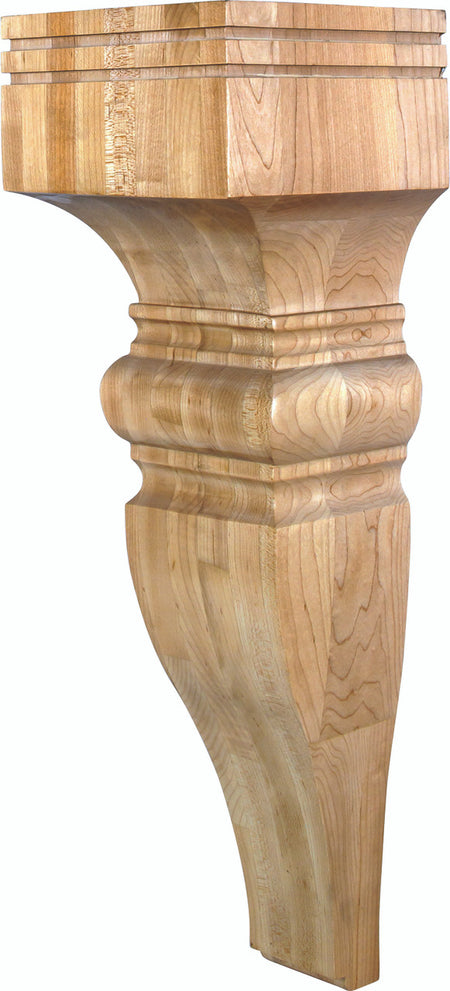Hardware Resources COR23-3ALD: 7" x 7" x 22" Baroque Corbel. - Alder