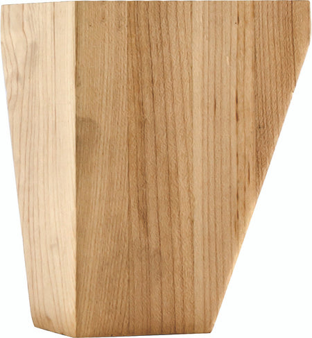 Hardware Resources BF32RW: 3-1/2" x 4-1/2" Shaker Sloped Bun Foot - Rubberwood