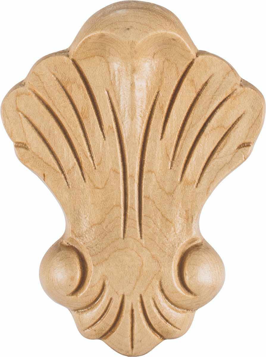 Hardware Resources APL-08-CH: 3-1/4" x 5/8" x 4-3/8" Shell Applique - Cherry