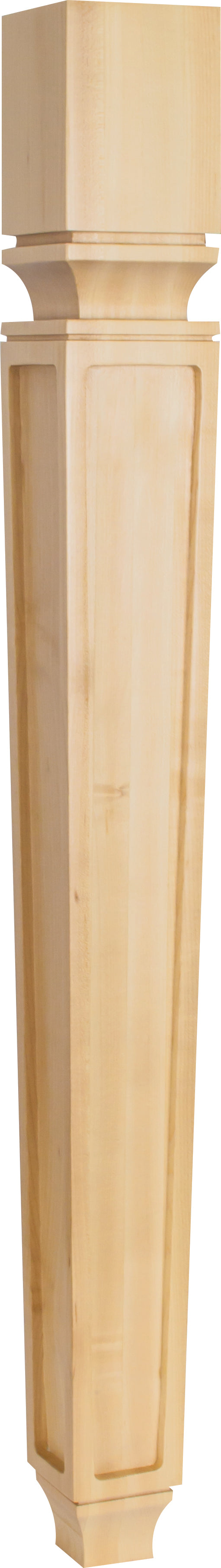 Hardware Resources P9ALD: 3-3/4" x 3-3/4" x 35-1/2" Tapered Square Mission Post - Alder