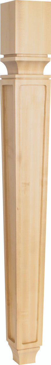 Hardware Resources P9RW: 3-3/4" x 3-3/4" x 35-1/2" Tapered Square Mission Post - Rubberwood