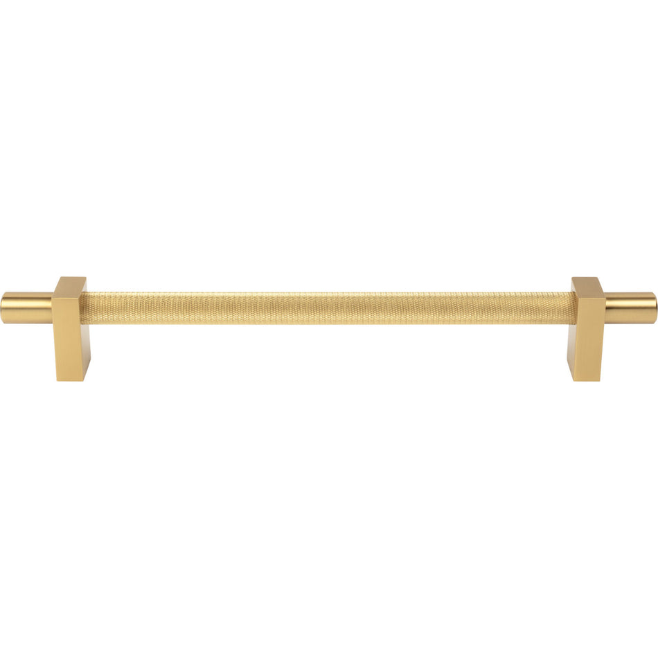 Jeffrey Alexander 598-18BG: 18" cc Larkin Knurled Center Appliance Pull - Brushed Gold