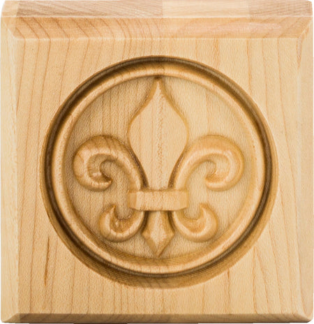 Hardware Resources FDLROS1CH: Fleur-de-Lis Rosette - Cherry