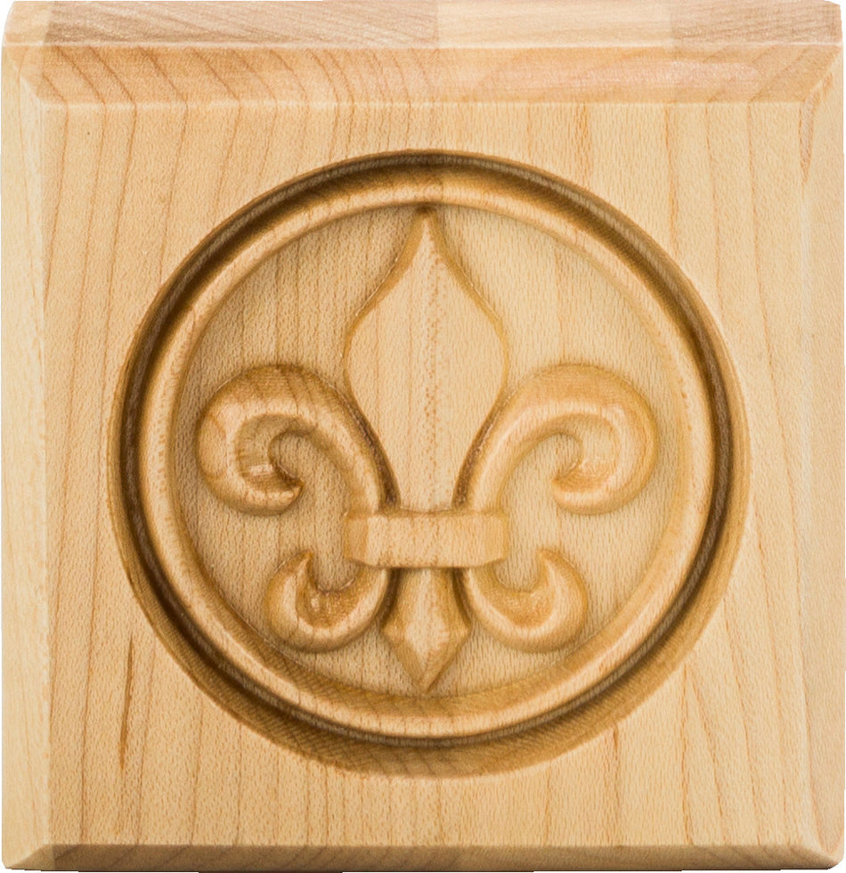 Hardware Resources FDLROS1CH: Fleur-de-Lis Rosette - Cherry