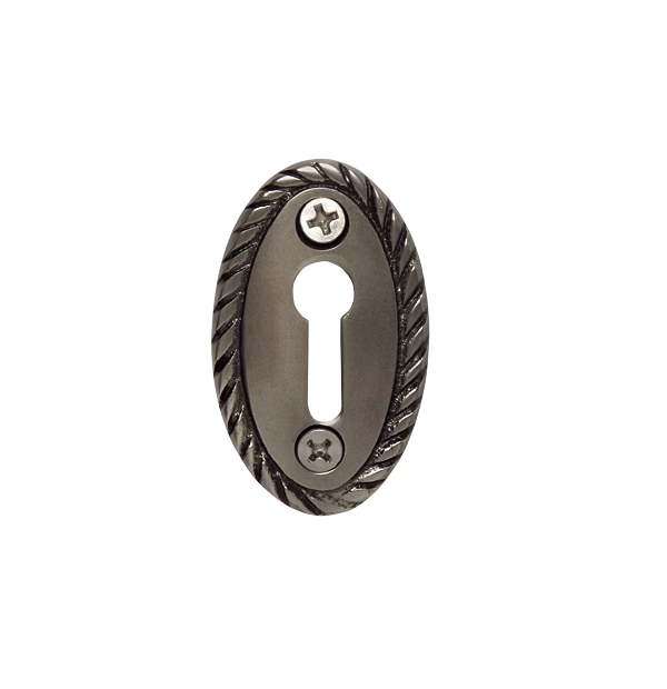 Nostalgic 703058: 2" Rope Keyhole Cover - Antique Pewter