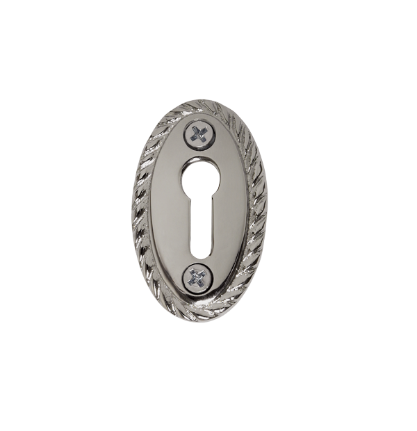 Nostalgic 701188: 2" Rope Keyhole Cover - Bright Chrome