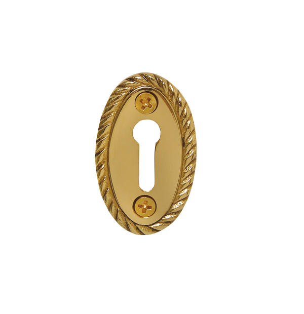 Nostalgic 701186: 2" Rope Keyhole Cover - Polished Brass