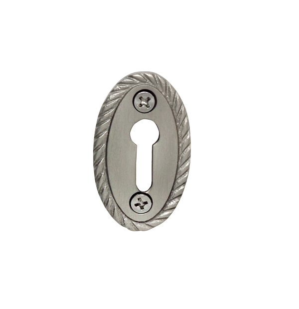 Nostalgic 701348: 2" Rope Keyhole Cover - Satin Nickel