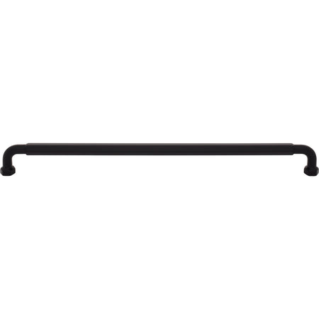 Top Knobs TK3206BLK: 12" cc Dustin Cabinet Pull - Flat Black