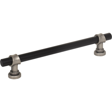 Top Knobs M2730: 6-5/16" cc Dakota Bit Cabinet Pull - Flat Black/Pewter Antique