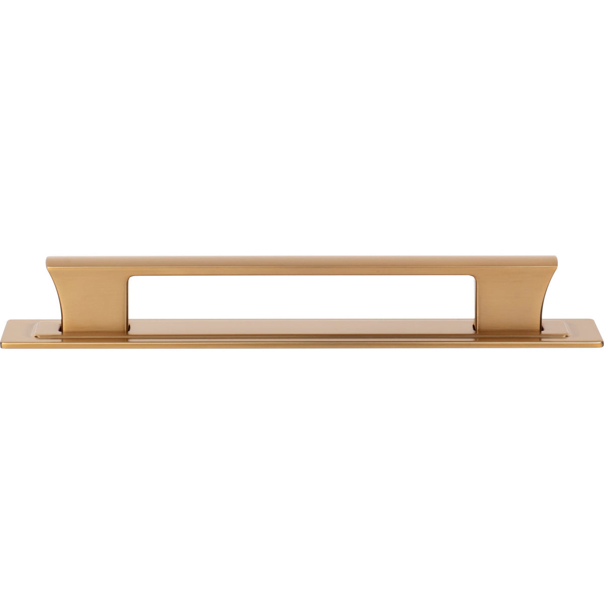 Atlas A6004-WB: 6-5/16" cc Zander Bar Cabinet Pull w/Backplate - Warm Brass