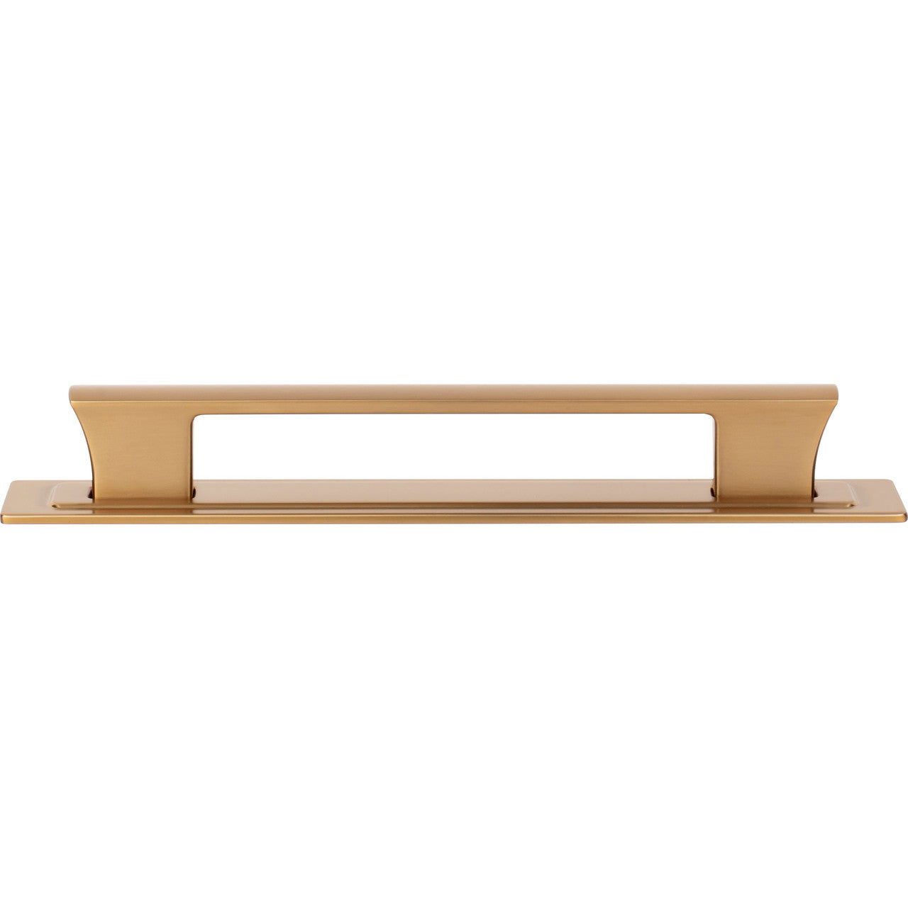 Atlas A6004-WB: 6-5/16" cc Zander Bar Cabinet Pull w/Backplate - Warm Brass